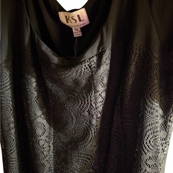 NWT KSL by Karin Stevens Black Lace Overlay Dress – Size 14W - Picture 2 of 14